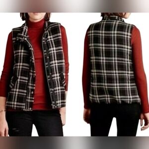 Hei Hei X Anthropologie Size Medium Black Tan Plaid Quilted Vest